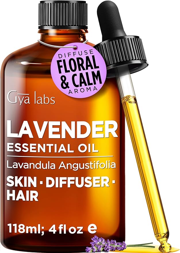 100% Pure Lavender Essential Oil - 4 Fl Oz - Lavender Oil for Hair, Skin, Diffuser, Aromatherapy & DIY Candle Making Scent