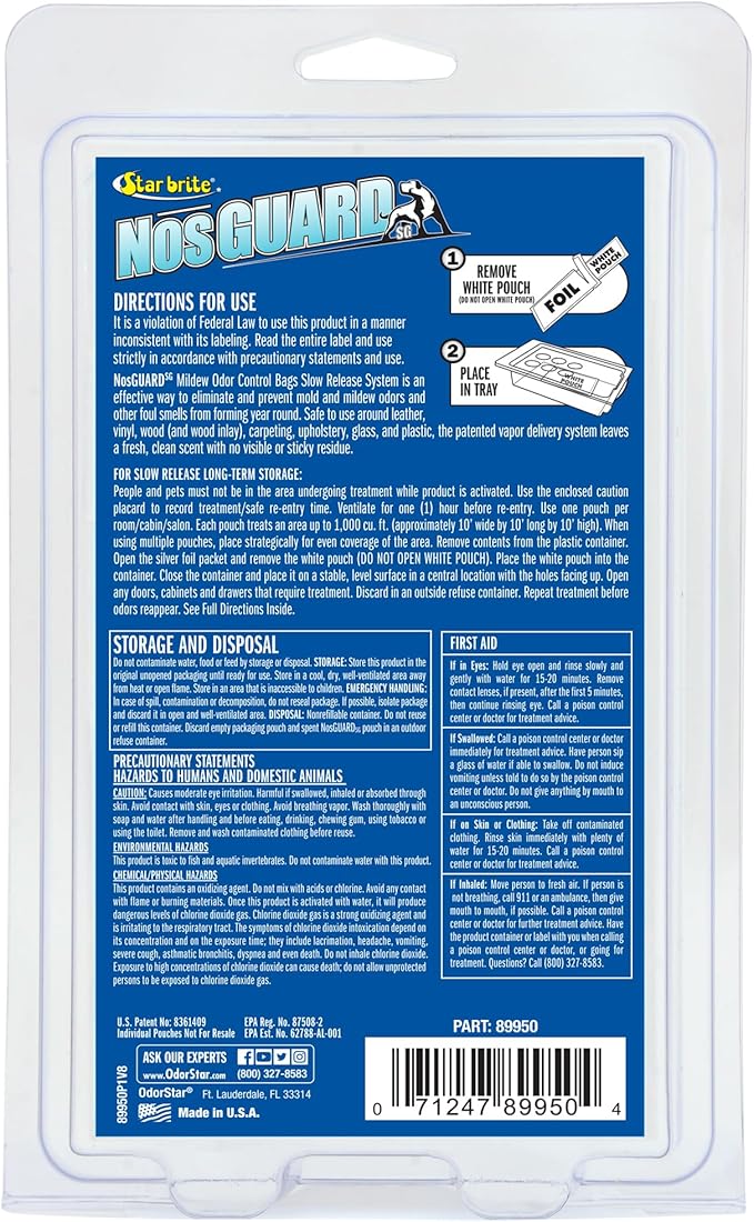 Star Brite NOS-Guard Mildew Odor Control Bags - Slow Release System - Twin Pack