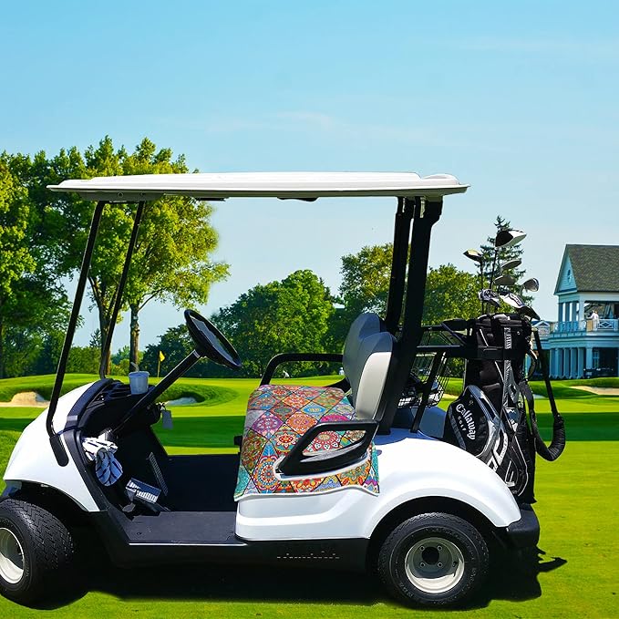 ENYORSE Golf Cart Seat Covers - Ethnic Style Golf Cart Towel Blanket for 2/4 Seater, Soft & Breathable Microfiber, Keeps Seats Cool & Comfortable, 51”x31”, Fits EZGO/Yamaha/Club Car
