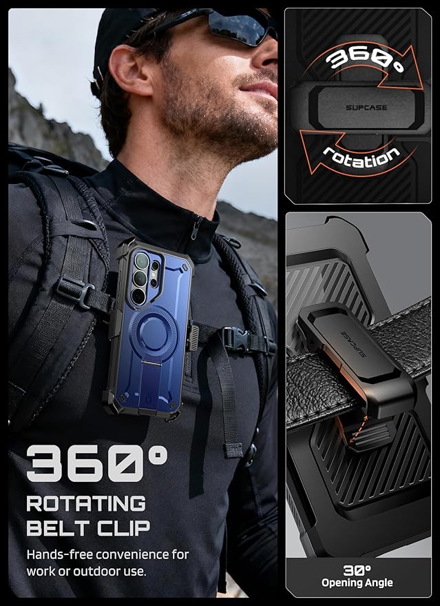 SUPCASE for Samsung Galaxy S26 Ultra Case with Stand, Military-Grade Drop Protection, Compatible with Wireless Charging/MagSafe, Built-in Screen Protector & Front Frame – UB Pro Mag, Cobalt