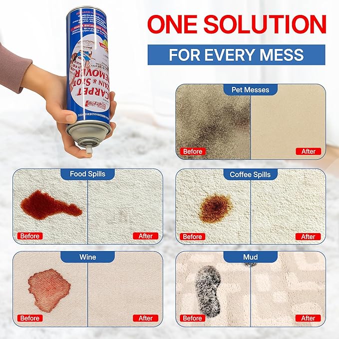 Carpet Spot Remover, Stain and Red Wine Remover and Spot Treatment for Oil, Grease, Urine, Cleaning Performance for Rugs, Upholstery, Fabrics. 18 Fl oz Pack of 1 (72 Fl Oz (Pack of 4))