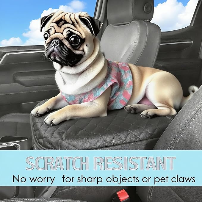 Center Console Armrest Cover for GMC Sierra & Chevy Silverado 2019-2025, Tahoe & Suburban & Yukon 2021-2025, Bucket Seat Thickened Arm Rest Cushion Pad, Anti-Scratch Full Protector Accessories