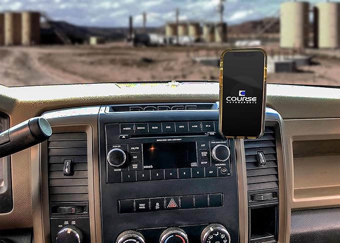 Course Motorsports Direct Fit Phone Mount - Dodge Ram 1500 (2009-2012), 2500/3500/4500/5500 (2010-2012) Compatible with All Phones - Manual Cradle