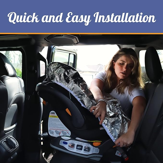 Mommy’s Helper Car Seat Sun Shade Cover – Heat Reflective Car Seat Sun Protector for Baby & Toddler – Universal Fit Carseat Cover for Summer – Blocks Sun & UV to Help Reduce Heat Buildup