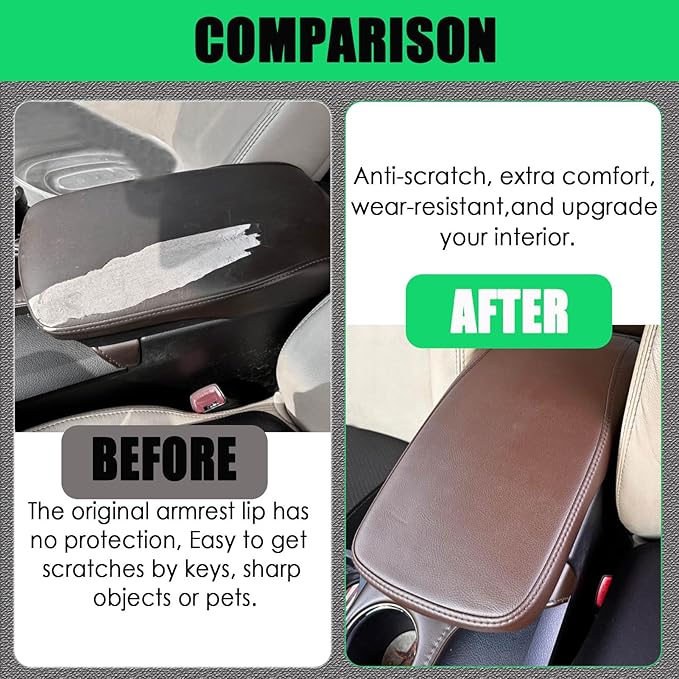 Center Console Cover for Toyota Avalon 2013-2018, Premium PU Leather Middle Console Cover Scratch-Resistant & Stylish Upgrade for Avalon Interior Accessories