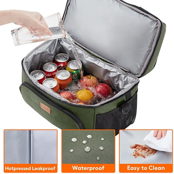 Lifewit Insulated Cooler Bag, 32/48 Can Large Leakproof Beach Cooler, Lightweight Portable Double Layer Soft-Sided Travel Ice Chest for Camping, Kayaking, Road Trips, Grocery Shopping