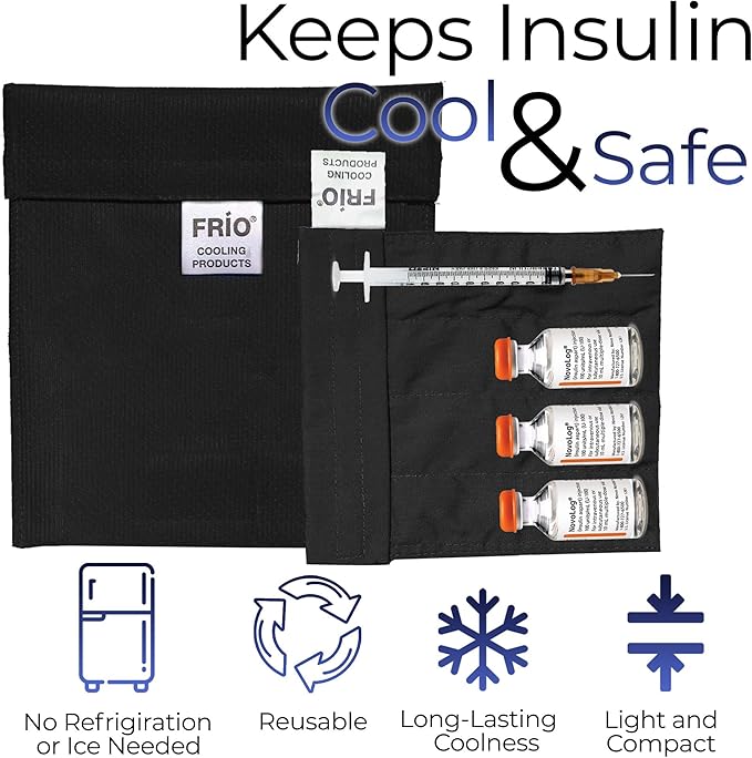 FRIO Cooling Wallet - Insulin Cooler for 45+ Hours of Stress Free On The Go - Black - Small