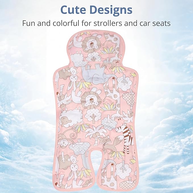 Pinkunn Gel Car Seat Baby Cooling Pad for Summer Breathable Stroller Cooler Pad Multifunctional Carseat Cooling Mat for Baby Child Dining Chair Safety Seat Stroller(Pink,Animal)