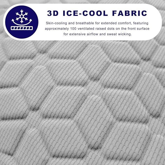 Gel Car Seat Cushion, Non-Slip Breathable Automotive Front Seat Bottom Cushion Pad, Comfortable & Cooling Seats Cover Interior Mat for Sedans SUVs Trucks, Car Accessories (Gray)