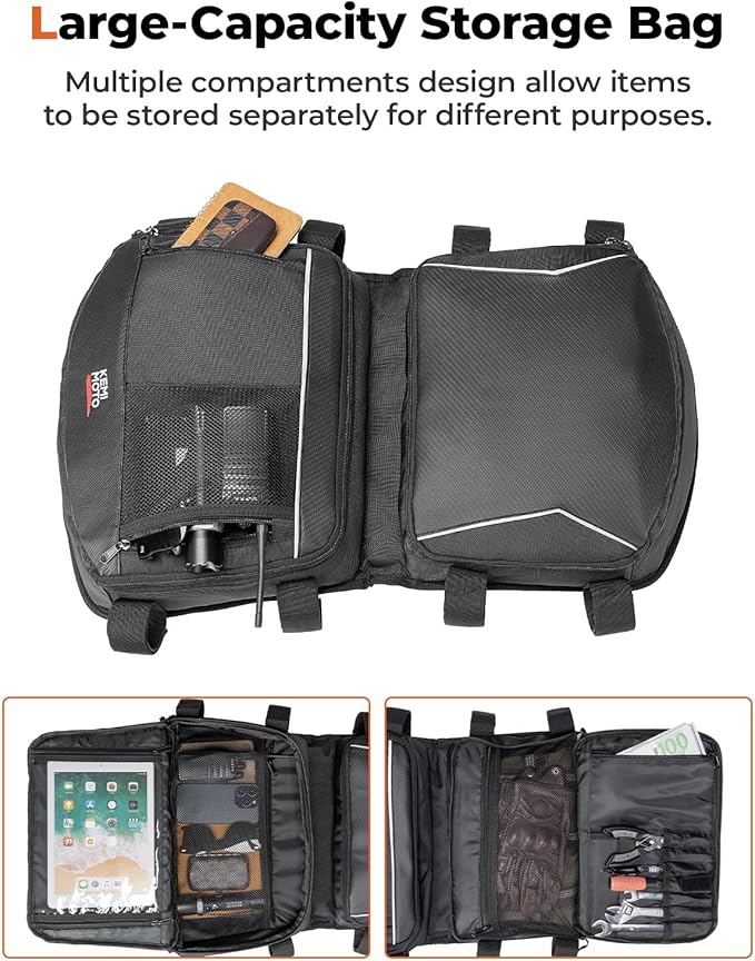 KEMIMOTO X3 Roof Storage Bag, Electric Device Tablet Holder Overhead Bag Compatible with 2017-2025 Can-Am Maverick X3 Max RS DS Turbo R, Black