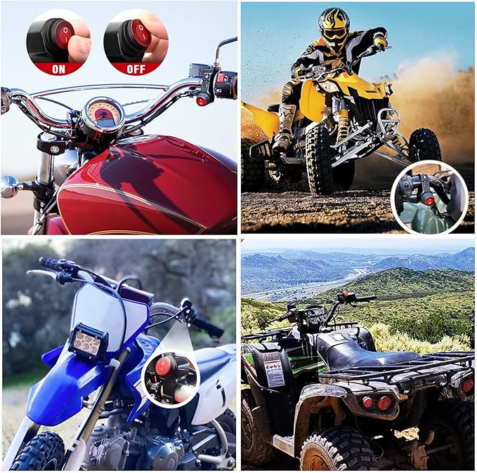 Nilight Wiring Harness Kit Nylon 16 AWG 2 Leads 12V Motorcycle Handlebar Switch On Off Power Relay Blade Fuse for LED Light Bar Off Road Lights on Motorcycles Bicycles ATV UTV