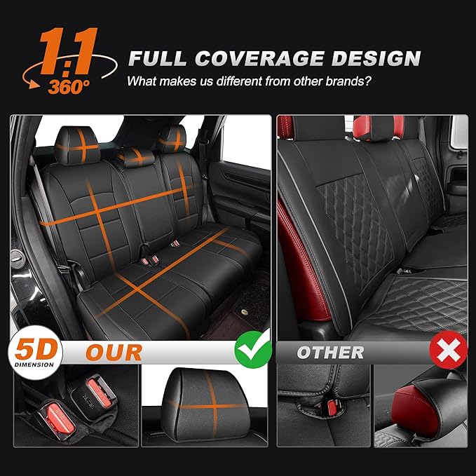 AOMSAZTO Custom Fit Car Seat Covers for Honda CRV 2017 2018 2019 2020 2021 2022 CR-V Faux Leather Seat Cover Full Set Front & Rear Car Seat Protector(Black,5 Seats)