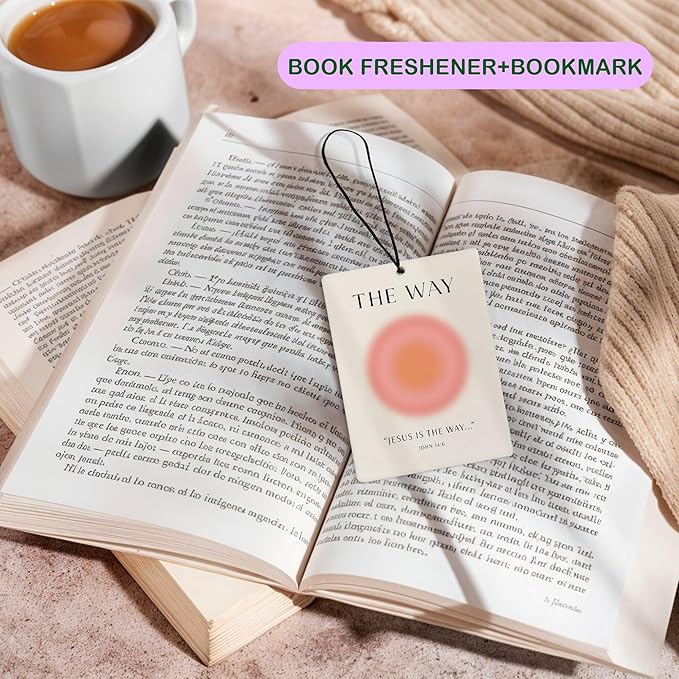 Pink Aura Christian Car Air Freshener, Funky Y2K Bible Verses Air Freshener Hanging 3 Pcs for Cars Closet Drawer or Books, Religious Christian God Jesus Car Accessories Mirror Decor for Women