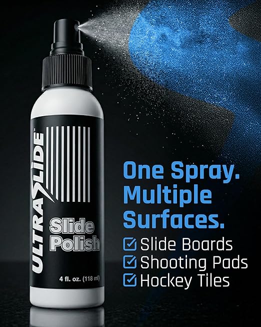 Silicone Lubricant Spray - 4oz Slide Board Polish - Friction-Reducing Lubricant for Slide Boards for Exercise, Hockey Tiles & Shooting Pads - Odorless, Multi-Purpose Surface Care