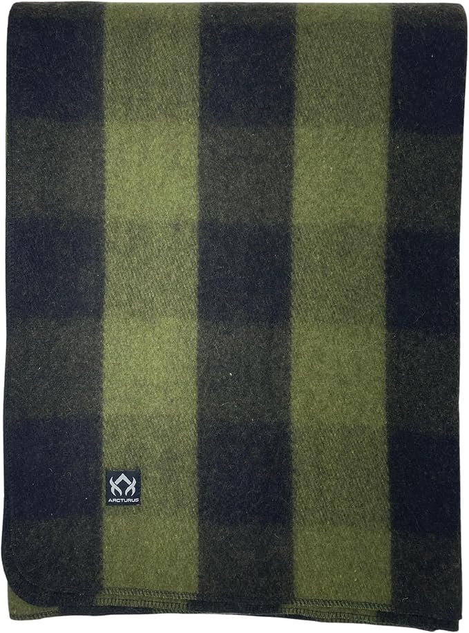 Arcturus Military Wool Blanket - Warm, Thick, Washable - Great for Outdoors, Camping, Stadium Blanket, Picnics, Travel - Car & Bushcraft Survival Kits