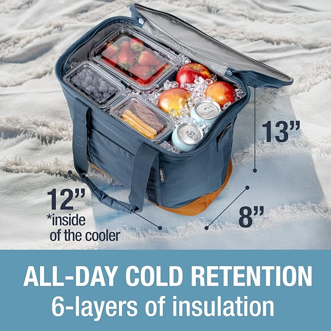 CleverMade Collapsible Insulated Cooler Bag – Leakproof Soft Cooler for Beach, Travel, Car – Bottle Opener