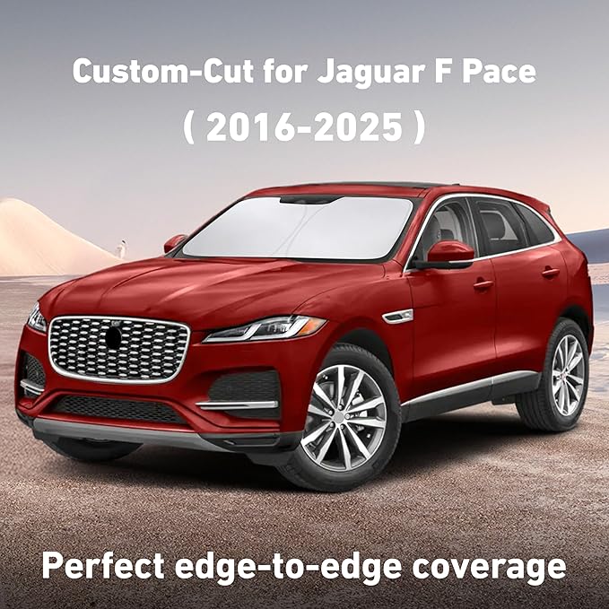 EcoNour Windshield Sunshade Compatible for Jaguar F-Pace 2016-2023 2024 2025, Sun Visor for Front Windshield & Window Sun Shade Cover, UV Heat Blocker & Protector, Car Accessories