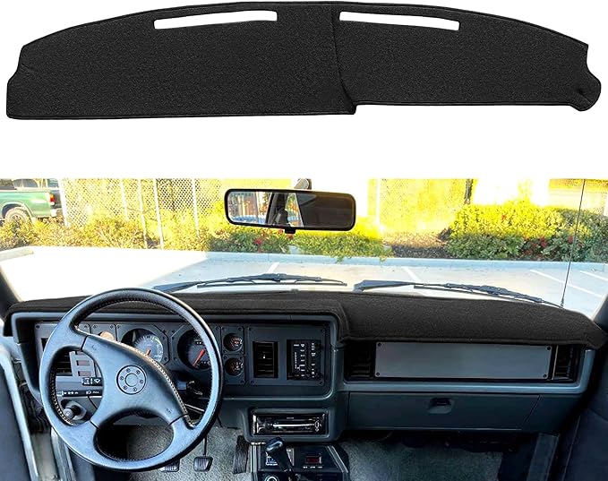 Dash Cover Mat Custom Fit for Ford Mustang/Mercury Capri Dashboard Cover Pad Cap Carpet Protector Without Speaker Cutout J282 (Black)
