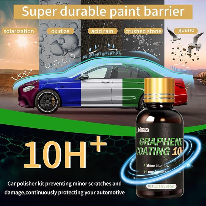 Ceramic Coating for Cars, Car Wax Polish Graphene Ceramic Wax Crystal Trim Coat for Car Detailing Auto Paint Scratch Resistant,30ML