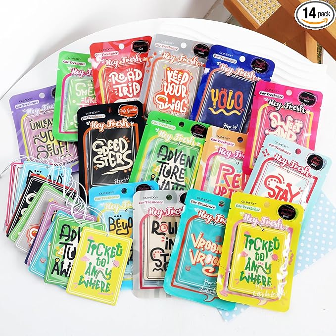 14 Pack Car Freshies Trendy Automotive Air Fresheners Hanging Ocean Car Smell Interior Decor