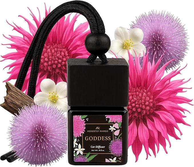 Honestly Margo Goddess Car Diffuser Air Freshener (0.34 Fl Oz, Pack of 1) – Stylish Scent Diffuser with Perfume – Must-Have Essentials for Women, Car Fresheners Long Lasting for a Fresh Drive