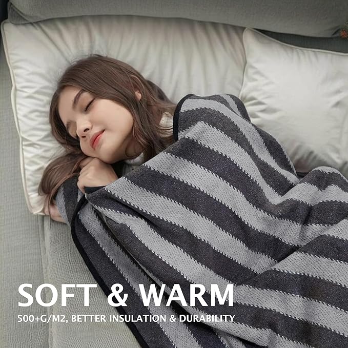 PuTian Merino Wool Camp Blanket - 36" x 63" Great for Bed Couch Camping Outdoors Travel Emergency -Large Warm Soft Washable Wool Throw