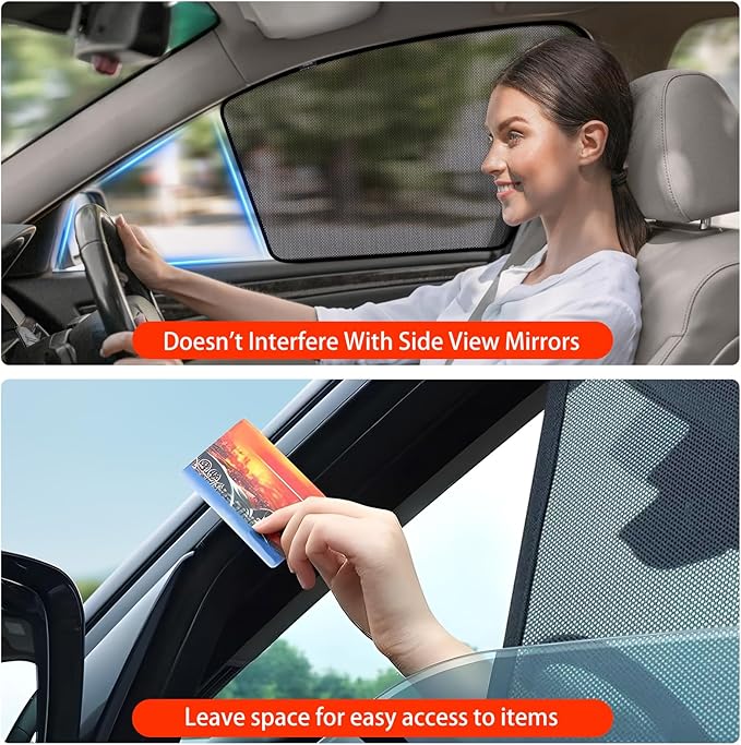 XCBYT Car Window Shades for 2021-2025 Highlander Sun Shade for Car Baby Side Window with Breathable Mesh Blocking 99% UV Glare and Privacy Protection Safe Driving for Napping Camping (4 PCS)