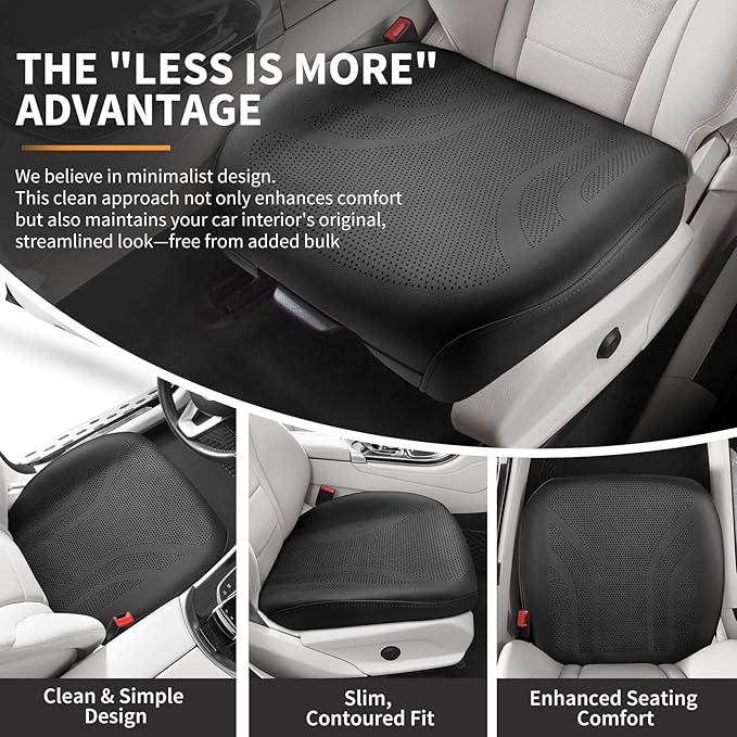 CAPITAUTO 1 Piece Front Seat Covers Perforated Faux Leather Bottom Car Seat Covers Front Seats only, Super Breathable Anti-Slip,Universal Full Wrapping Edge Fit for Most Sedans SUV Pick-up (Black)