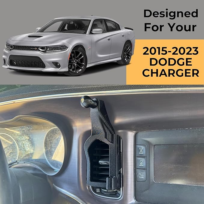 Phone Holder for Dodge Charger 2011-2023 Compatable with MagSafe/Wireless Charging