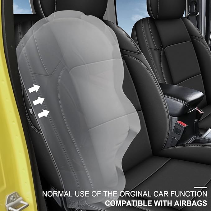 AOMSAZTO Seat Covers for Jeep Wrangler JL 2018 2019 2020 2021 2022 2023 2024 2-Door Waterproof Car Seat Covers Full Set Black