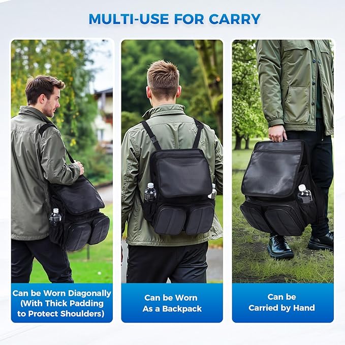 Tsumbay 2-in-1 Hanging Car Organizer & Detachable Laptop Bag, for Front Seat with Tablet Holder, 10+ Pockets, Heavy-Duty Oxford Fabric for SUV, Truck, Van, Work, Commute (Oxford-1Pck)
