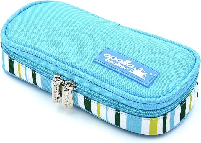 Goldwheat Insulin Cooler Travel Case Diabetic Medication Organizer Medical Cooler Bag with 2 Ice Pack Waterproof and Insulation Liner, Light Blue