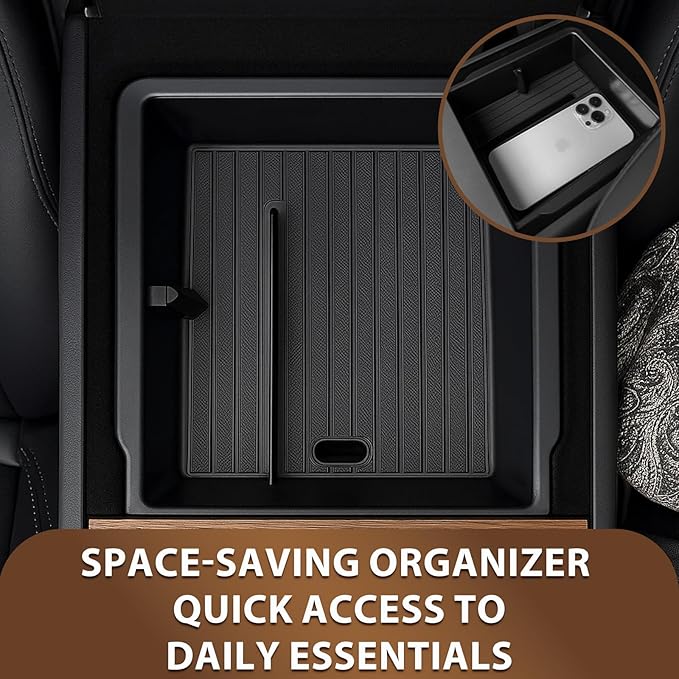 Center Console Organizer Tray for Tesla Model Y Juniper Accessories 2025 2026 and Model 3 Highland Accessories 2024 2025 2026 for Tesla Accessories Cup Holder Matte Black (3PCS)