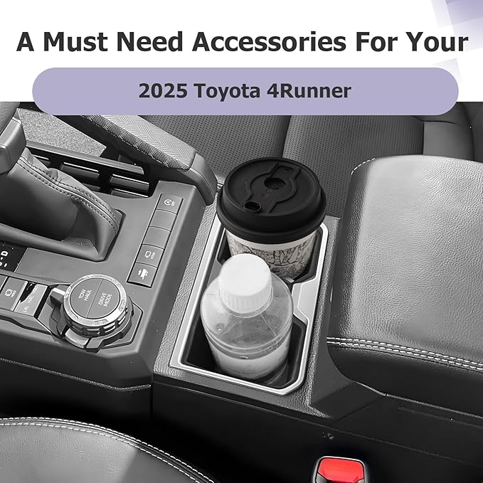 LUWU 2026 4Runner Center Console Cup Holder Compatible with 2025 2026 Toyota 4Runner Interior Accessories Center Console Silicone Cup Holder Insert 4Runner 2026 Accessories 4 Runner 2026 Accessory