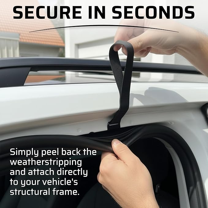 6 Cargo Tie Down Door Hook Straps for Car Roof Rack or Bag | Patented Heavy Duty Car Top and Rooftop Straps for Luggage, Universal Cargo Carrier Replacement Parts