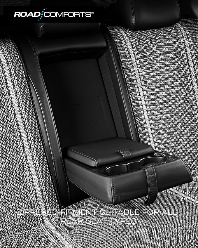 Road Comforts Baja Bench Seat Covers Grey Diamond Rear Blanket Seat Covers - Jacquard Fabric, Airbag Compatible, Universal Fits Car, Truck, SUV, and Vans