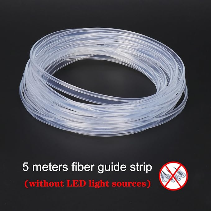 Optic Fiber Waterproof Car Side Glow LED Illumination Optic Fiber Band Car Interior Atmosphere Neon Cold Lights 5 Meters (16.40ft)
