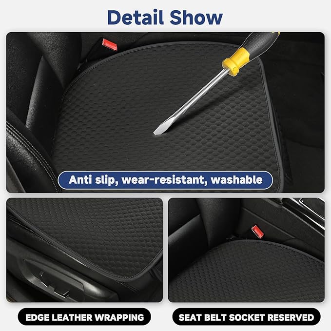 West Llama Car Seat Covers for Summer,Ice Silk Bottom Seat Covers for Cars Include 2 Piece Front Driver Seat Pad Mat Universal Fits 90% SUVs,Cars,Sedans(2Piece-Black)