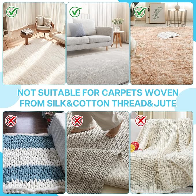 3 PCS Carpet Rake for Pet Hair Removal, Reusable Pet Hair Carpet Rake with 54” Adjustable Long Handle, Pet Hair Remover Scraper Rake Carpet,Dog Hair Broom for Rugs,Mats,Couch and Furniture.