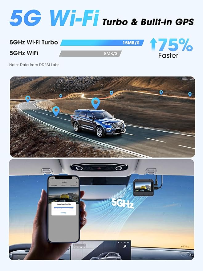 DDPAI 4K 3 Channel Dash Cam, 4K+2K+1080P Front Inside Rear Car Camera, Dual STARVIS 2 Dashcam With Bulit-in 32G eMMC,3K 60FPS,4G LTE Support,5G WiFi GPS,3" IPS,Night Vision,Parking Mode, Z60 Pro πLink