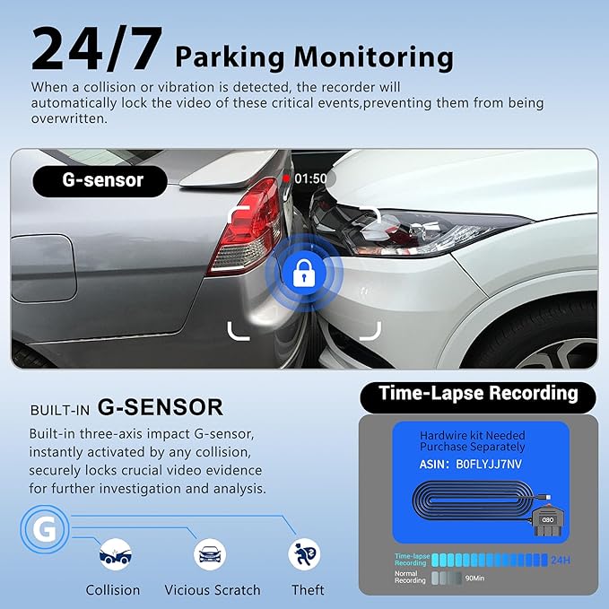 4K Mini Dash Cam Front，Front Dash Camera for Cars，WiFi Car Camera with Voice Control, Night Vision, G-Sensor,24H Parking Mode, Loop Recording App, Dashcam 4K Included 32GB,Support 256GB