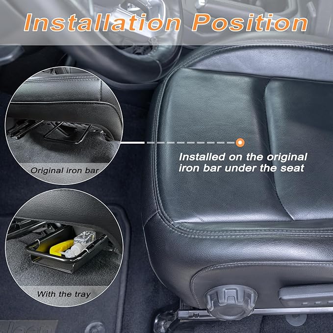 JKCOVER Front Under Seat Tray and Armrest Hidden Box Storage Organizer Compatible with Jeep Wrangler JL/JLU 2018-2023 2024 2025 2026 and Jeep Gladiator JT Truck 2020-2026 Accessories （Patented Design）