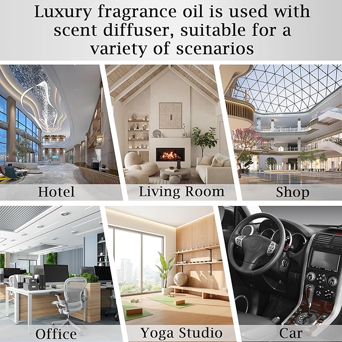 Luxury Hotel Scent White tea Oil Diffuser Refill Kit | Long Lasting Essential Oil for Large Room,HVAC & Car Waterless Fragrance Diffusers| Nanotech Formula| Spa Calming Aromatherapy Oil(20ml/0.7FL oz)