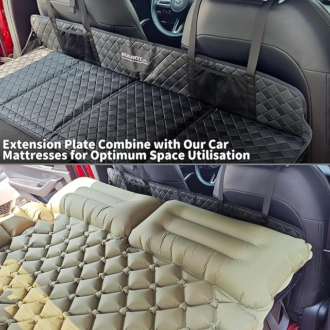 EULANT Portable Air Mattresses for Sleeping,Synthetic Leather Car Rear Seat Mattress Extension Plate,Folding Car Bed Mattress Increase Travel Trunk Space & Car Bed Camping Space for Car/SUV/Model Y/3