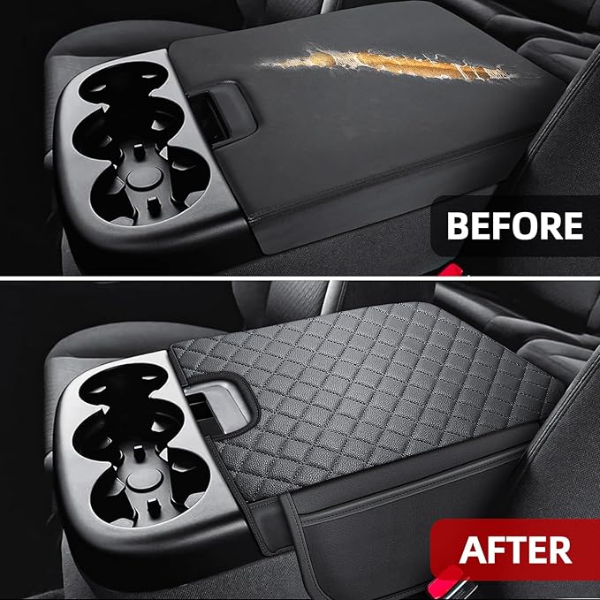 Center Console Cover Fit for 2007-2013 Silverado Tahoe Sierra Yukon Suburban Avalanche Jump Seat, Car Armrest Cushion, Middle Console Cover for Trucks, Arm Rest Pad with 2 Side Pockets