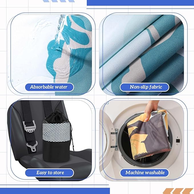 1 Pack Car Seat Towel Covers with Storage Bag 63 x 32 Inch Athletic Running Towel Seat Sweat Washable Non Slip Cover Gift for Car Outdoor Sport Activities (Yellowstone)