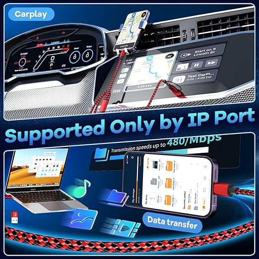 Travel Essentials 3in2 Multi Charging Cable for iPhone Watch Charger,USB A/C to Type C/IP/iWatch charger,Travel Chargers for Multiple Devices Compatible with iWatch Series&iPhone 16-12（2PACK,5FT）