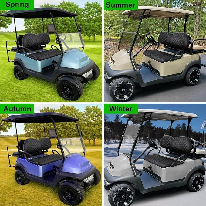 Club Car Precedent Seat Covers, Golf Cart Seat Covers for Precedent OEM Ordinary Seat-Thick Premium Marine Leather Custom Diamond Comfortable/Anti-Scratch/Anti-Fading/Easy to Install