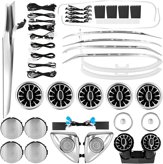 Ambient Lighting Kit 64 Colors Compatible with Mercedes-Benz GLC X253 2015-2022 Without OBD Tool