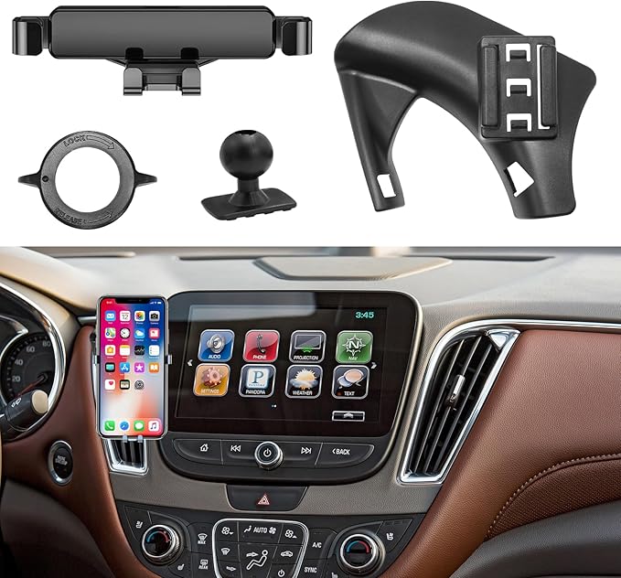 Compatible with Chevy Malibu Phone Holder Mount 2017-2022 for Car Air Vent,Malibu Cell Phone Mount Anti-Shake,9th Gen Malibu Phone Holder Mount-360 Degree Rotation Malibu Vent Phone Stand,Black